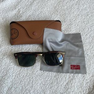 Rayban tortoise and gold Clubmaster legend gold sunglasses & case